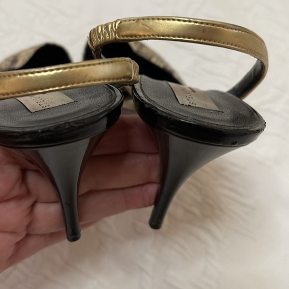 Stella McCartney Snake Skin Pointy Toe Sling Back Sandals Sz 38.5 US 7.5 - Picture 6 of 10